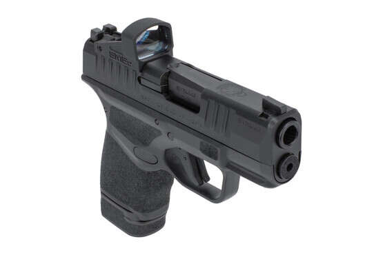 Springfield Hellcat 9mm micro compact pistol with red dot sight features a 13 plus 1 magazine capacity